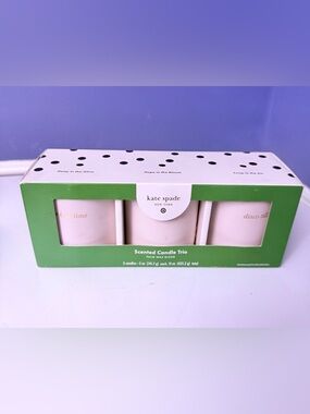 Kate Spade New York X Target Candle Trio (3), Ceramic Jar, Pink Blue Green Cream